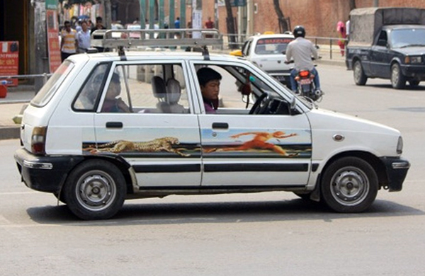 The colorful cabs of Kathmandu